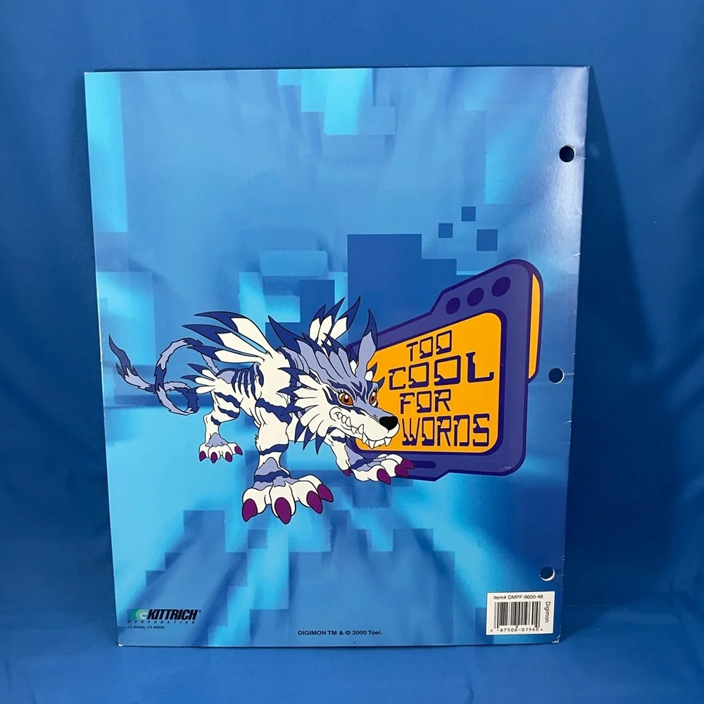 VTG Y2K Digimon 3-hole pocket folders - set of 2